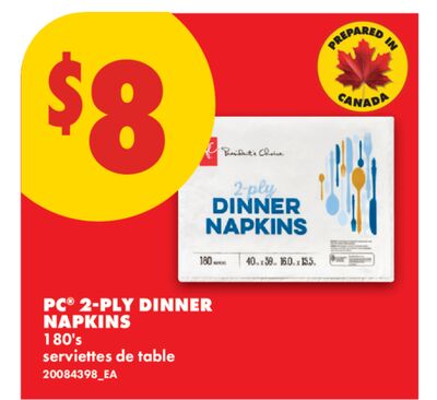 PC® 2-PLY DINNER NAPKINS, 180's