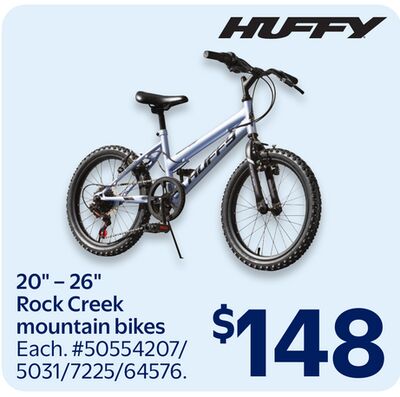 20" – 26" Rock Creek mountain bikes