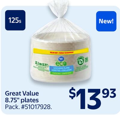 Great Value 8.75" plates