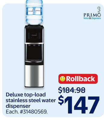 Primo Water Deluxe top-load stainless steel water dispenser