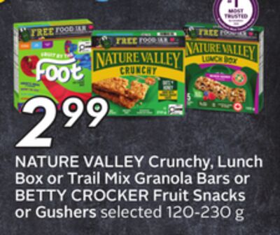 Crunchy, Lunch Box or Trail Mix Granola Bars or Fruit Snacks or Gushers