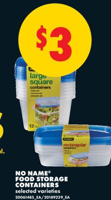 NO NAME® FOOD STORAGE CONTAINERS