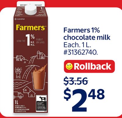 Farmers 1% chocolate milk