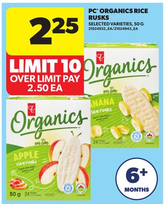 PC® ORGANICS RICE RUSKS, 50 G