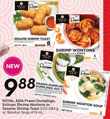 Prawn Dumplings, Sichuan Shrimp Wontons or Sesame Shrimp Toast