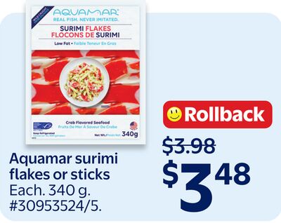 Aquamar surimi flakes or sticks
