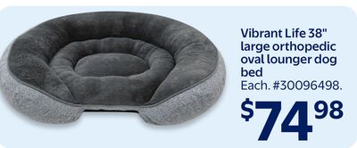 Vibrant Life 38" large orthopedic oval lounger dog