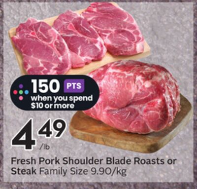 Fresh Pork Shoulder Blade Roasts or Steak