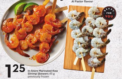 In-Store Marinated Raw Shrimp Skewers