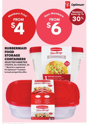RUBBERMAID FOOD STORAGE CONTAINERS