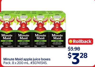 Minute Maid anole juice boxes