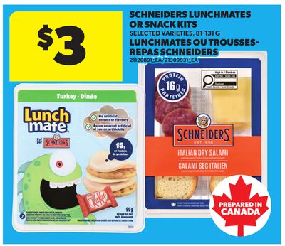 SCHNEIDERS LUNCHMATES OR SNACK KITS, 81-131 G