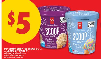 PC® SCOOP SHOP ICE CREAM 946 mL or LOADS OF™ BARS 4's