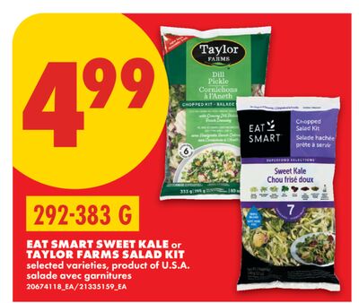 EAT SMART SWEET KALE or TAYLOR FARMS SALAD KIT, 292-383 G