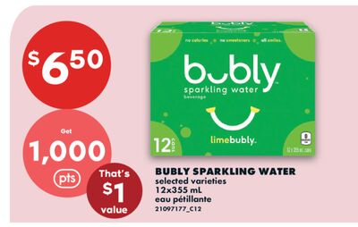 BUBLY SPARKLING WATER, 12 X 355 ML