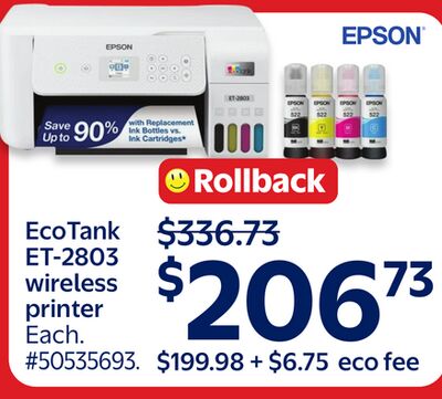 EcoTank ET-2803 wireless printer
