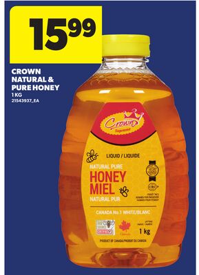 CROWN NATURAL & PURE HONEY, 1 KG