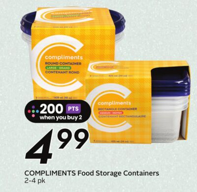 COMPLIMENTS Food Storage Containers