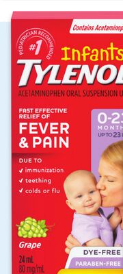 Infants' Tylenol Drops 24 mL or Children's Tylenol Chewables 20s
