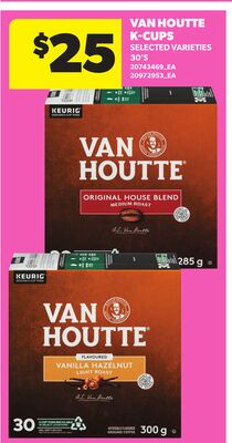 VAN HOUTTE K-CUPS, 30'S