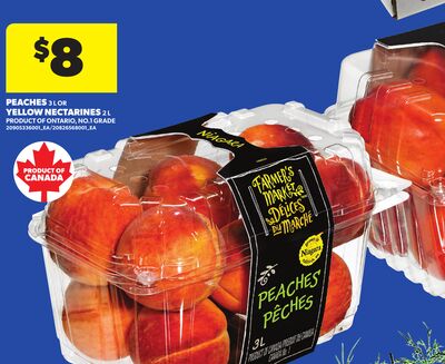 PEACHES 3 L OR YELLOW NECTARINES 2 L