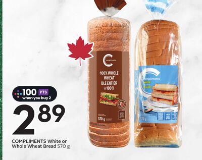 COMPLIMENTS White or Whole Wheat Bread
