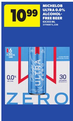 MICHELOB ULTRA 0.0% ALCOHOL-FREE BEER, 6X355 ML