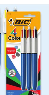 BIC 4-Colour retractable ball pens 3-pack