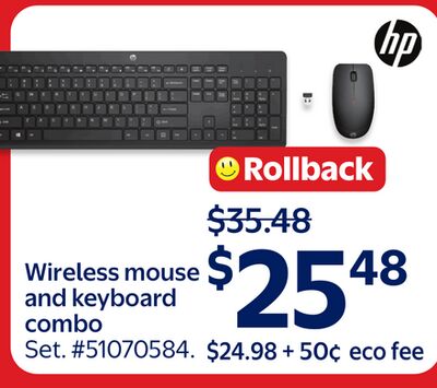 Wireless mouse and keyboard combo