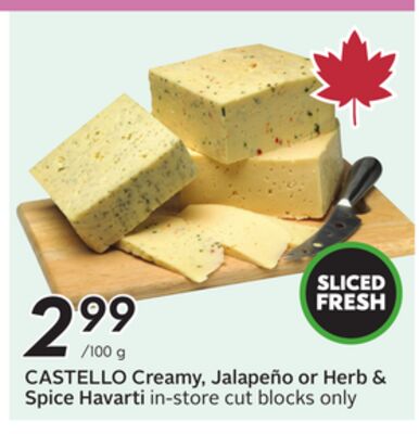Creamy, Jalapeño or Herb & Spice Havarti