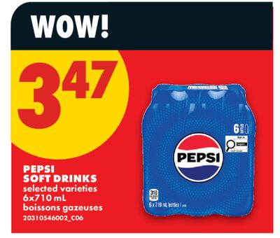 PEPSI SOFT DRINKS, 6x710 mL