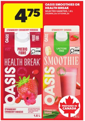 OASIS SMOOTHIES OR HEALTH BREAK, 1.6 L