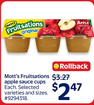 Mott's Fruitsations apple sauce cups