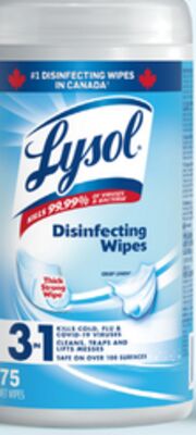 Lysol wipes 75s - or all-purpose cleaner 950 mL