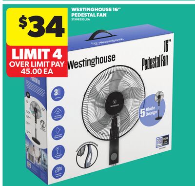 WESTINGHOUSE 16" PEDESTAL FAN