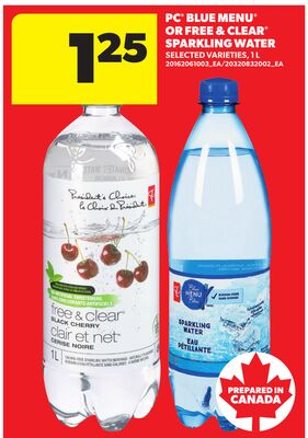 PC BLUE MENU® OR FREE & CLEAR® SPARKLING WATER, 1 L