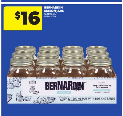 BERNARDIN MASON JARS, 12X500 ML