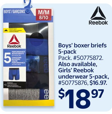 Reebok Boys' boxer briefs 5-pack