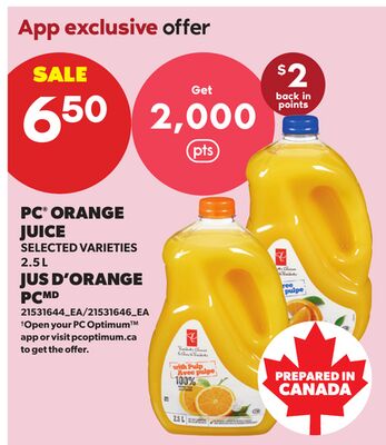 PC® ORANGE JUICE, 2.5 L