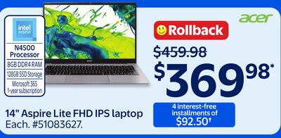 14" Aspire Lite FHD IPS laptop