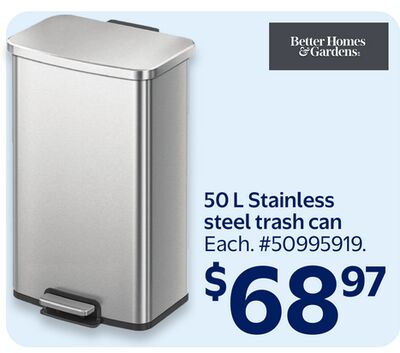 50 L Stainless steel trash can