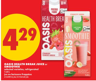 OASIS HEALTH BREAK JUICE OR SMOOTHIE, 1.6 L