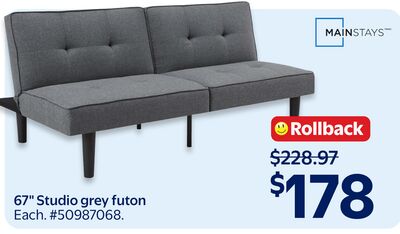 67" Studio grey futon