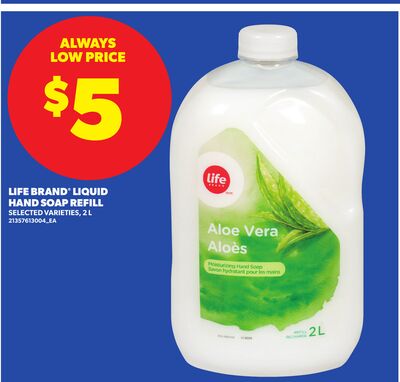 LIFE BRAND® LIQUID HAND SOAP REFILL, 2 L