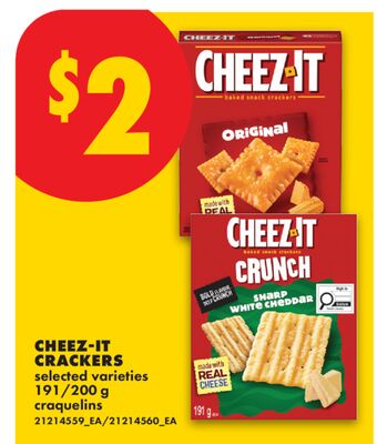 CHEEZ-IT CRACKERS, 191/200 g