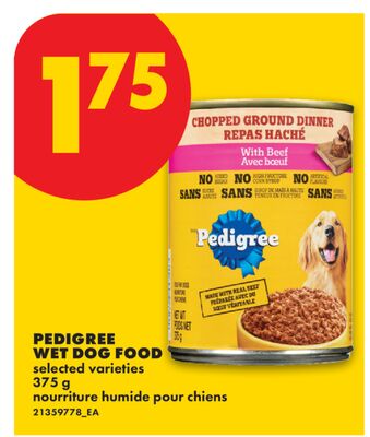 PEDIGREE WET DOG FOOD, 375 G