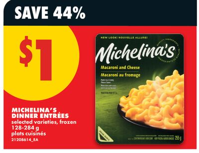 MICHELINA'S DINNER ENTREES, 128-284 g