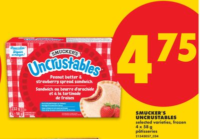 SMUCKER'S UNCRUSTABLES, 4 x 58 G
