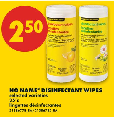 NO NAME® DISINFECTANT WIPES, 35's