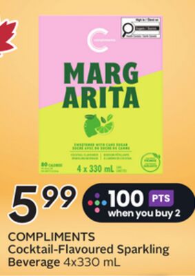 COMPLIMENTS Cocktail-Flavoured Sparkling Beverage